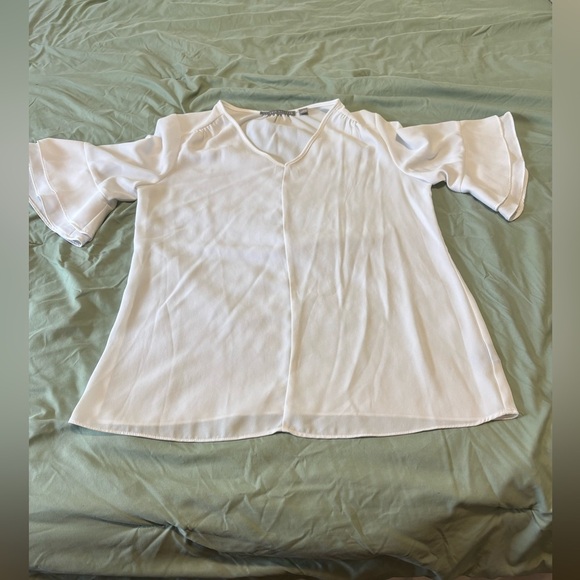 Valerie Stevens Tops - Valerie Stevens, Women’s 3/4 Sleeve Blouse, white, Size Small